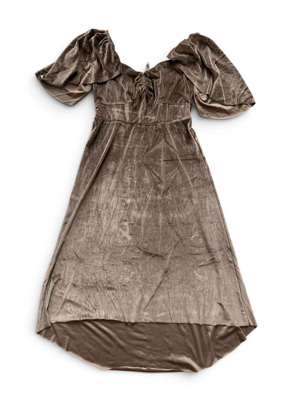 Joyfolie Women’s Alana Velour Dress in Mushroom size L Large NWT